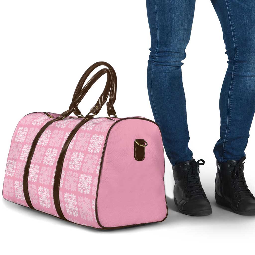 Pink Palaka Quilt Hawaii Travel Bag Traditional Hawaii-plaid Pattern - Polynesian Pride