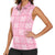 Pink Palaka Quilt Hawaii Women Sleeveless Polo Shirt Traditional Hawaii-plaid Pattern - Polynesian Pride