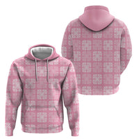 Pink Palaka Quilt Hawaii Zip Hoodie Traditional Hawaii-plaid Pattern - Polynesian Pride