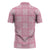 Pink Palaka Quilt Hawaii Zipper Polo Shirt Traditional Hawaii-plaid Pattern - Polynesian Pride