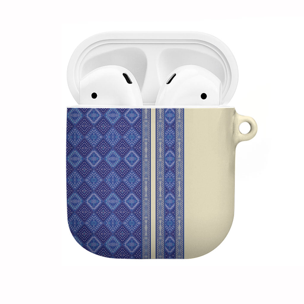 Mabuhay Philippines Festival AirPods Case Yakan Modern Filipiniana Inspired LT14 Blue - Polynesian Pride
