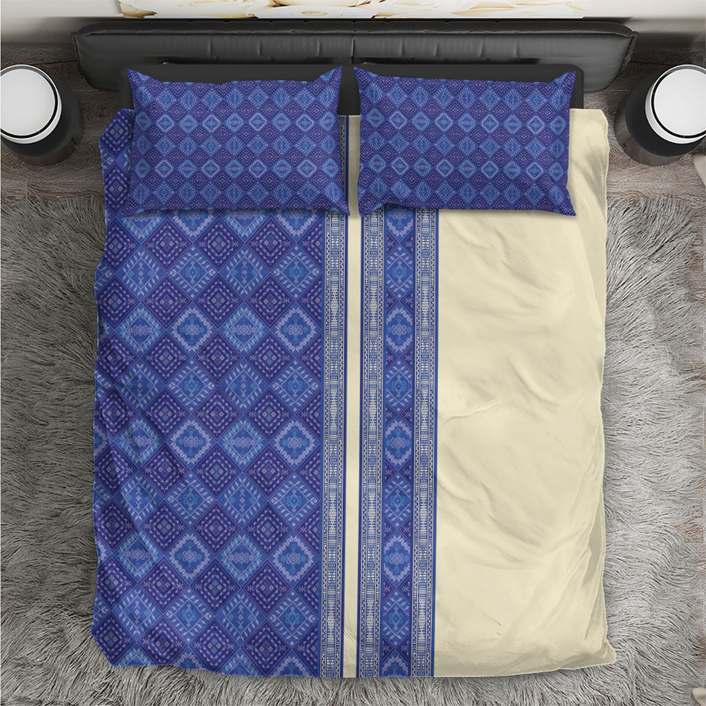 Mabuhay Philippines Festival Bedding Set Yakan Modern Filipiniana Inspired LT14 Blue - Polynesian Pride