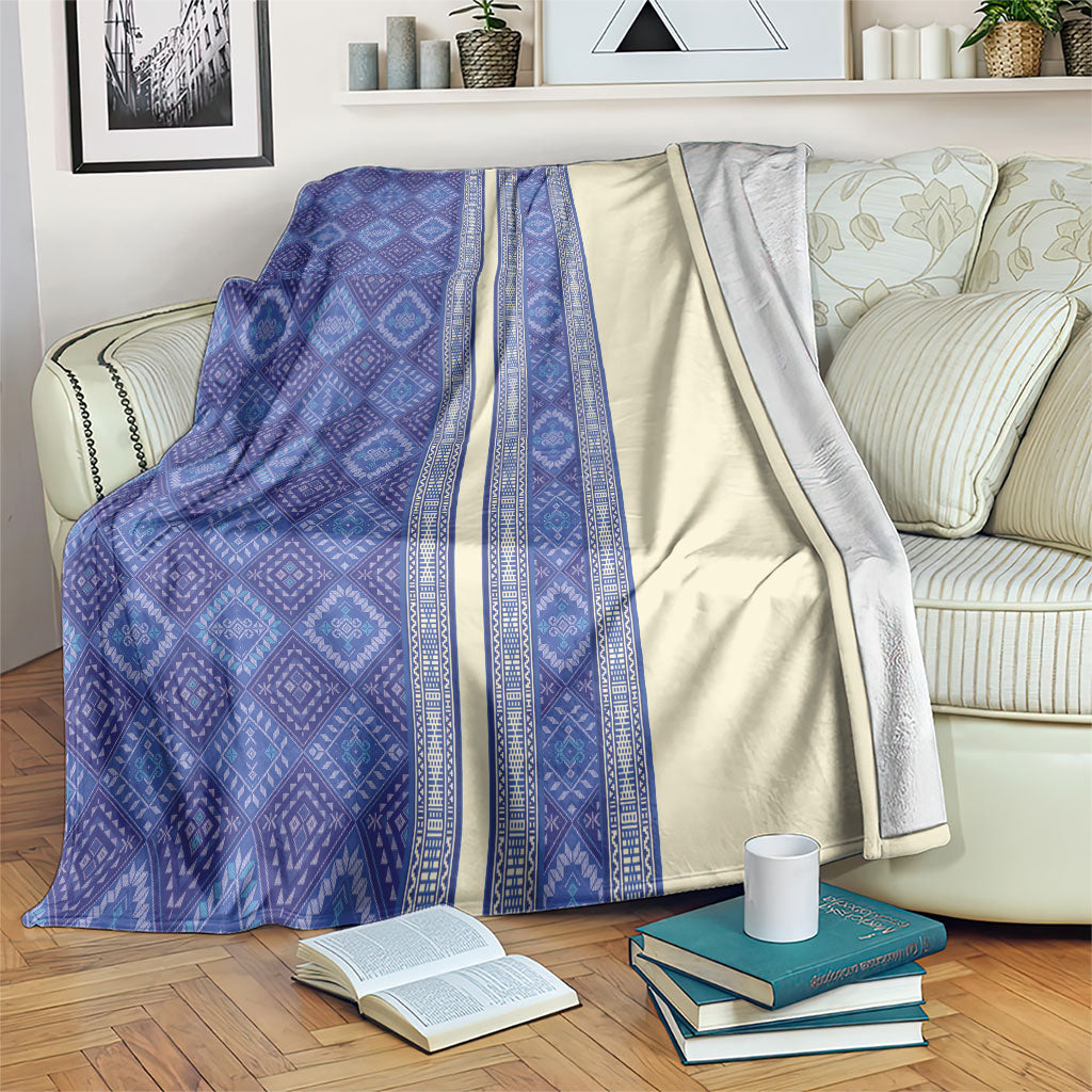 Mabuhay Philippines Festival Blanket Yakan Modern Filipiniana Inspired LT14 Blue - Polynesian Pride