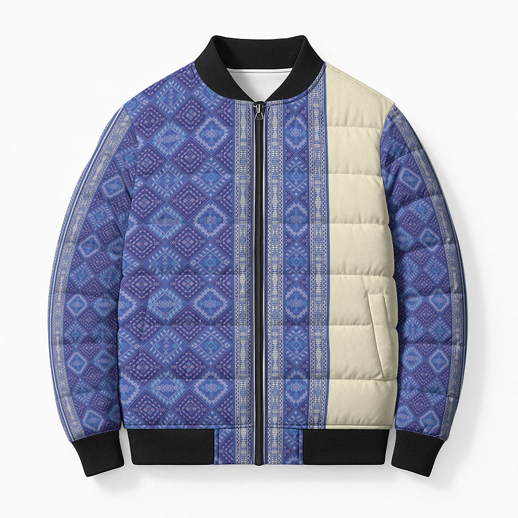 Mabuhay Philippines Festival Bomber Puffer Jacket Yakan Modern Filipiniana Inspired