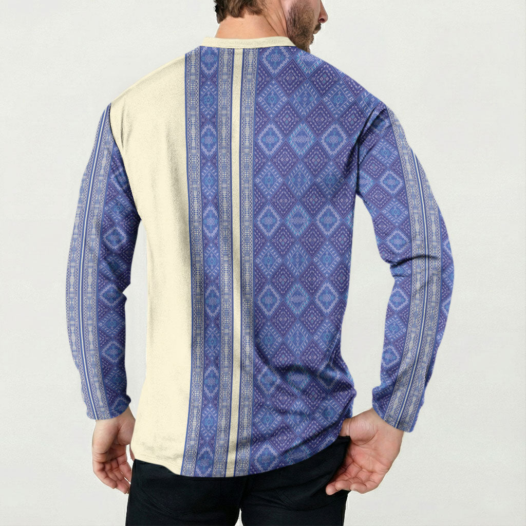 Mabuhay Philippines Festival Button Sweatshirt Yakan Modern Filipiniana Inspired