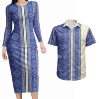 Mabuhay Philippines Festival Couples Matching Long Sleeve Bodycon Dress and Hawaiian Shirt Yakan Modern Filipiniana Inspired