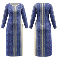 Mabuhay Philippines Festival Couples Matching Long Sleeve Bodycon Dress and Hawaiian Shirt Yakan Modern Filipiniana Inspired