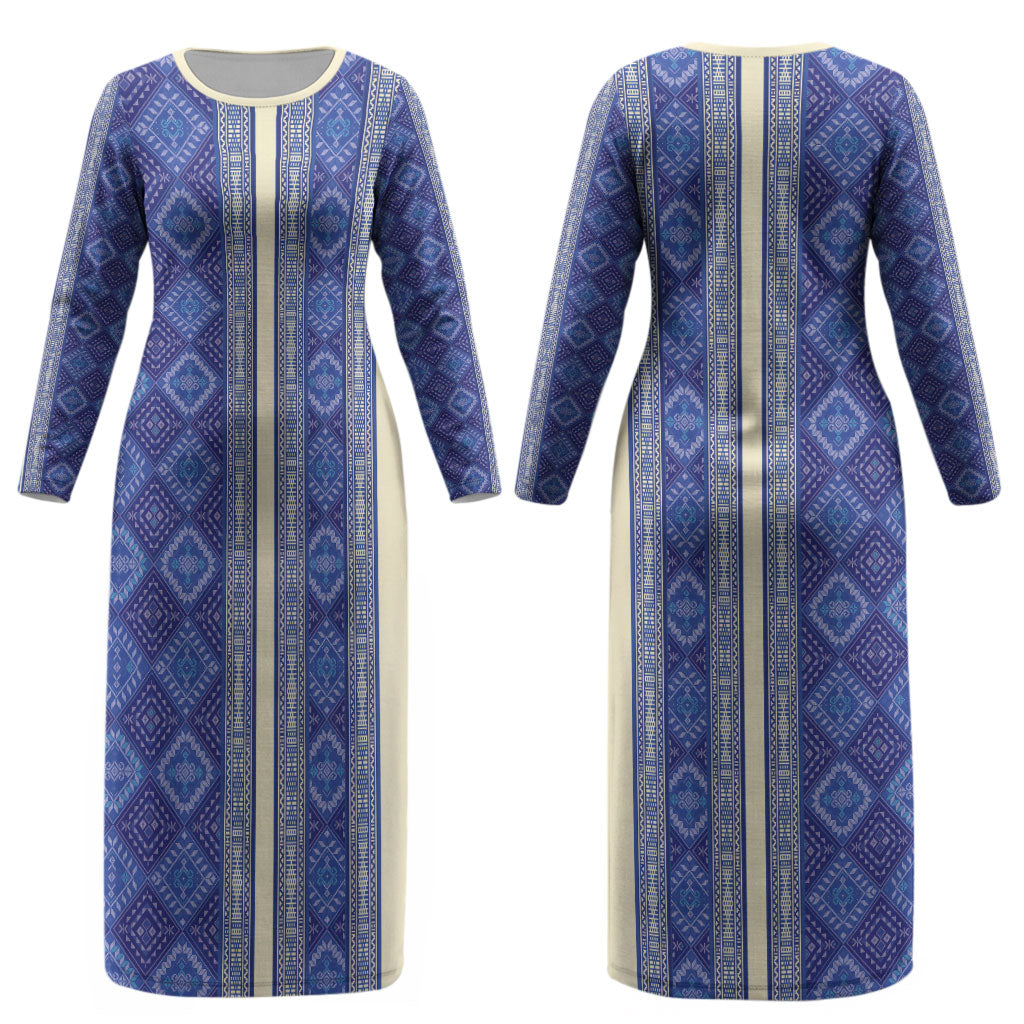 Mabuhay Philippines Festival Couples Matching Long Sleeve Bodycon Dress and Long Sleeve Button Shirt Yakan Modern Filipiniana Inspired