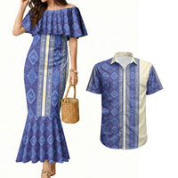 Mabuhay Philippines Festival Couples Matching Mermaid Dress and Hawaiian Shirt Yakan Modern Filipiniana Inspired