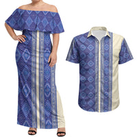 Mabuhay Philippines Festival Couples Matching Off Shoulder Maxi Dress and Hawaiian Shirt Yakan Modern Filipiniana Inspired