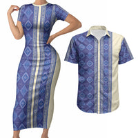 Mabuhay Philippines Festival Couples Matching Short Sleeve Bodycon Dress and Hawaiian Shirt Yakan Modern Filipiniana Inspired