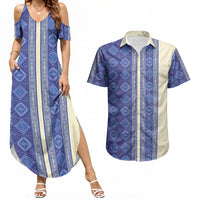 Mabuhay Philippines Festival Couples Matching Summer Maxi Dress and Hawaiian Shirt Yakan Modern Filipiniana Inspired