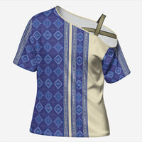 Mabuhay Philippines Festival Cross Shoulder Shirt Yakan Modern Filipiniana Inspired
