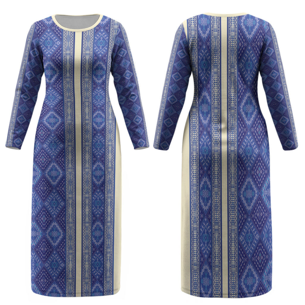 Mabuhay Philippines Festival Family Matching Long Sleeve Bodycon Dress and Hawaiian Shirt Yakan Modern Filipiniana Inspired