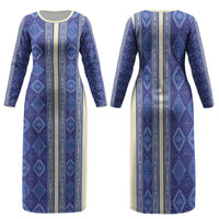 Mabuhay Philippines Festival Family Matching Long Sleeve Bodycon Dress and Hawaiian Shirt Yakan Modern Filipiniana Inspired