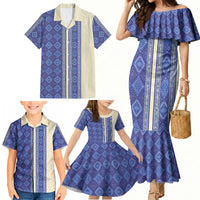 Mabuhay Philippines Festival Family Matching Mermaid Dress and Hawaiian Shirt Yakan Modern Filipiniana Inspired