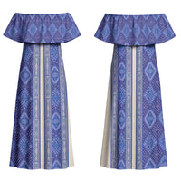 Mabuhay Philippines Festival Family Matching Off Shoulder Maxi Dress and Hawaiian Shirt Yakan Modern Filipiniana Inspired