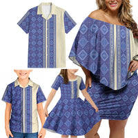 Mabuhay Philippines Festival Family Matching Off Shoulder Short Dress and Hawaiian Shirt Yakan Modern Filipiniana Inspired