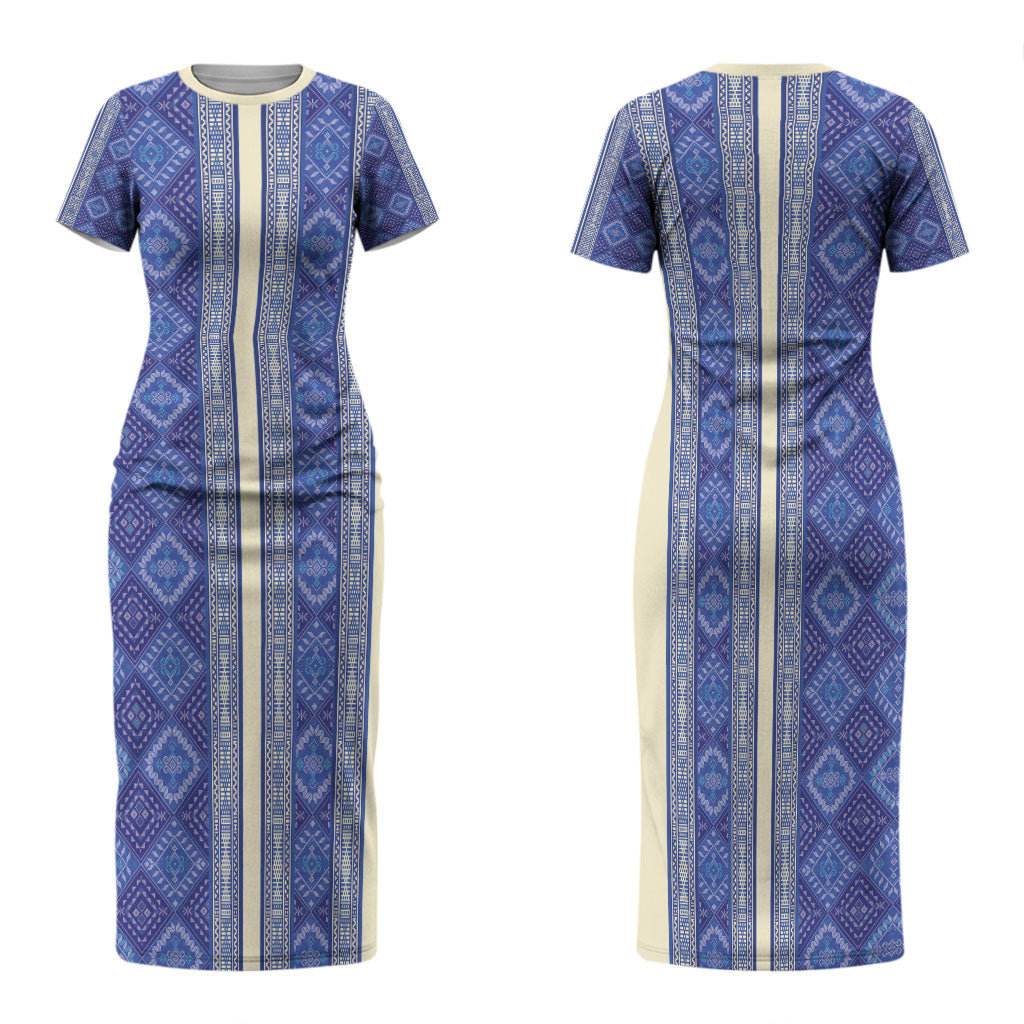 Mabuhay Philippines Festival Family Matching Short Sleeve Bodycon Dress and Hawaiian Shirt Yakan Modern Filipiniana Inspired