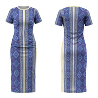 Mabuhay Philippines Festival Family Matching Short Sleeve Bodycon Dress and Hawaiian Shirt Yakan Modern Filipiniana Inspired
