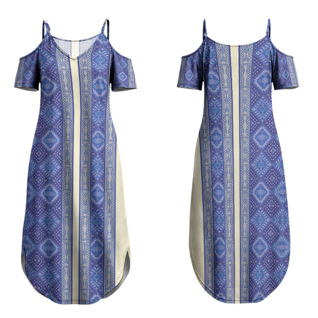 Mabuhay Philippines Festival Family Matching Summer Maxi Dress and Hawaiian Shirt Yakan Modern Filipiniana Inspired