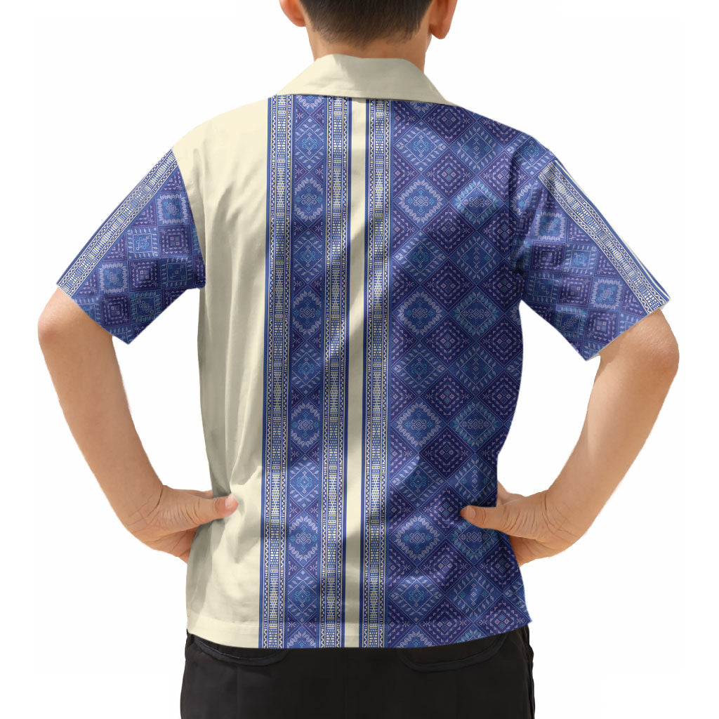 Mabuhay Philippines Festival Kid Hawaiian Shirt Yakan Modern Filipiniana Inspired