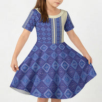 Mabuhay Philippines Festival Kid Short Sleeve Dress Yakan Modern Filipiniana Inspired