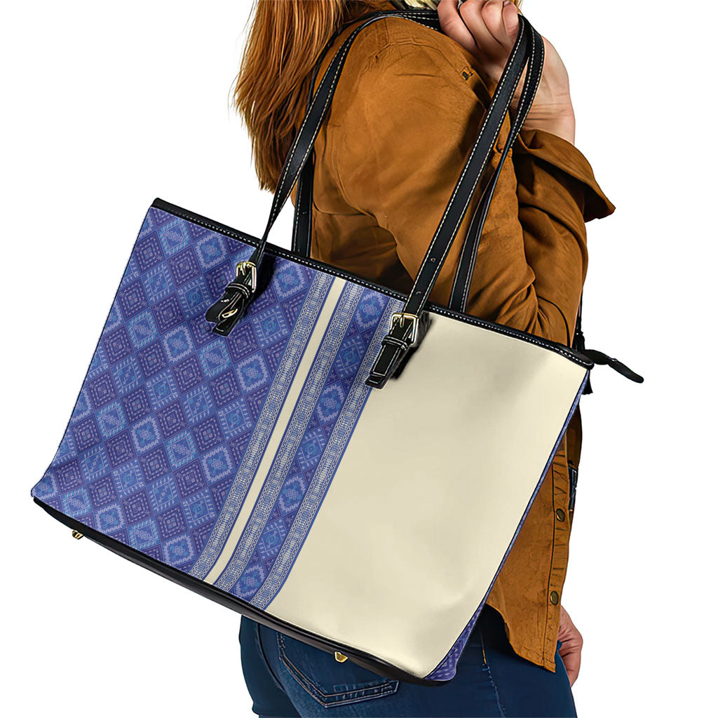 Mabuhay Philippines Festival Leather Tote Bag Yakan Modern Filipiniana Inspired