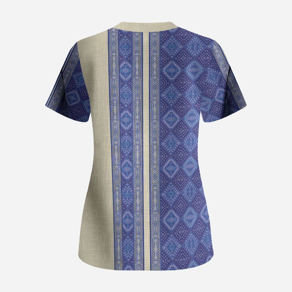 Mabuhay Philippines Festival Scrub Top Yakan Modern Filipiniana Inspired