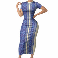 Mabuhay Philippines Festival Short Sleeve Bodycon Dress Yakan Modern Filipiniana Inspired