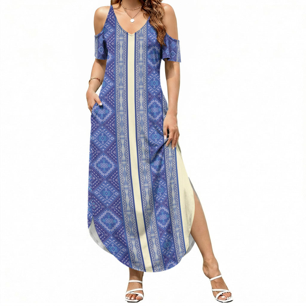 Mabuhay Philippines Festival Summer Maxi Dress Yakan Modern Filipiniana Inspired