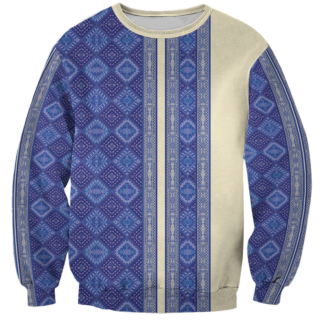 Mabuhay Philippines Festival Sweatshirt Yakan Modern Filipiniana Inspired LT14 Unisex Blue - Polynesian Pride