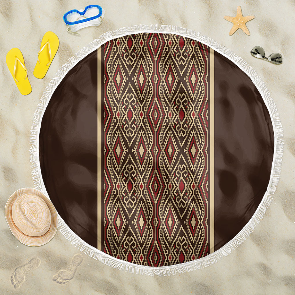 Mabuhay Philippines Festival Beach Blanket Tnalak Modern Filipiniana Inspired LT14 One Size 150cm Brown - Polynesian Pride