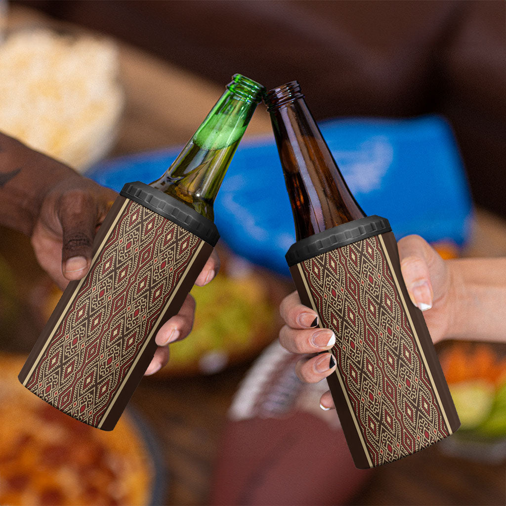 Mabuhay Philippines Festival 4 in 1 Can Cooler Tumbler Tnalak Modern Filipiniana Inspired