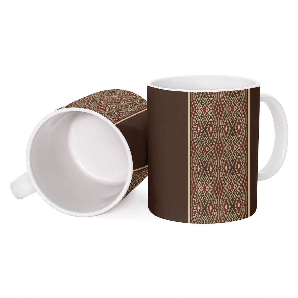 Mabuhay Philippines Festival Ceramic Mug Tnalak Modern Filipiniana Inspired