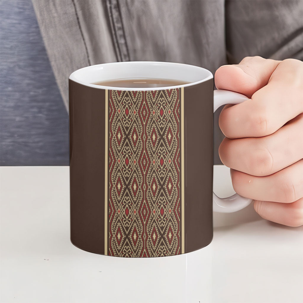 Mabuhay Philippines Festival Ceramic Mug Tnalak Modern Filipiniana Inspired