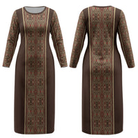 Mabuhay Philippines Festival Couples Matching Long Sleeve Bodycon Dress and Hawaiian Shirt Tnalak Modern Filipiniana Inspired