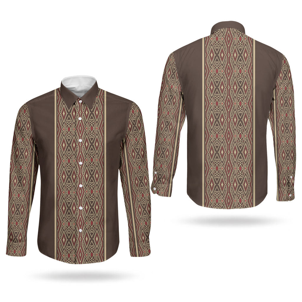 Mabuhay Philippines Festival Couples Matching Long Sleeve Bodycon Dress and Long Sleeve Button Shirt Tnalak Modern Filipiniana Inspired