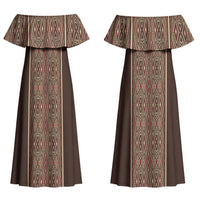 Mabuhay Philippines Festival Couples Matching Off Shoulder Maxi Dress and Hawaiian Shirt Tnalak Modern Filipiniana Inspired