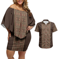 Mabuhay Philippines Festival Couples Matching Off Shoulder Short Dress and Hawaiian Shirt Tnalak Modern Filipiniana Inspired
