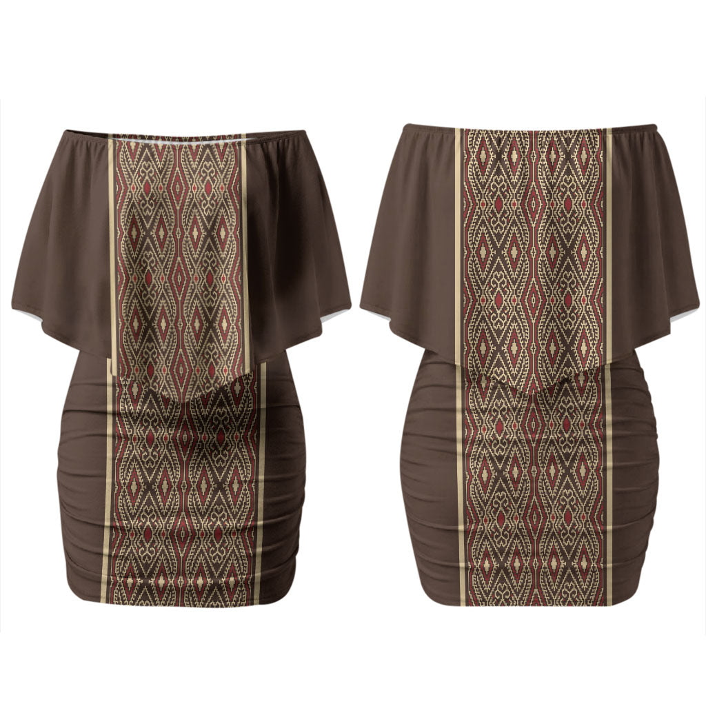 Mabuhay Philippines Festival Couples Matching Off Shoulder Short Dress and Hawaiian Shirt Tnalak Modern Filipiniana Inspired