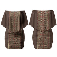 Mabuhay Philippines Festival Couples Matching Off Shoulder Short Dress and Hawaiian Shirt Tnalak Modern Filipiniana Inspired