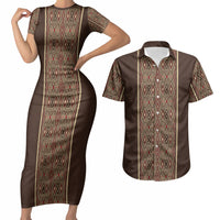 Mabuhay Philippines Festival Couples Matching Short Sleeve Bodycon Dress and Hawaiian Shirt Tnalak Modern Filipiniana Inspired