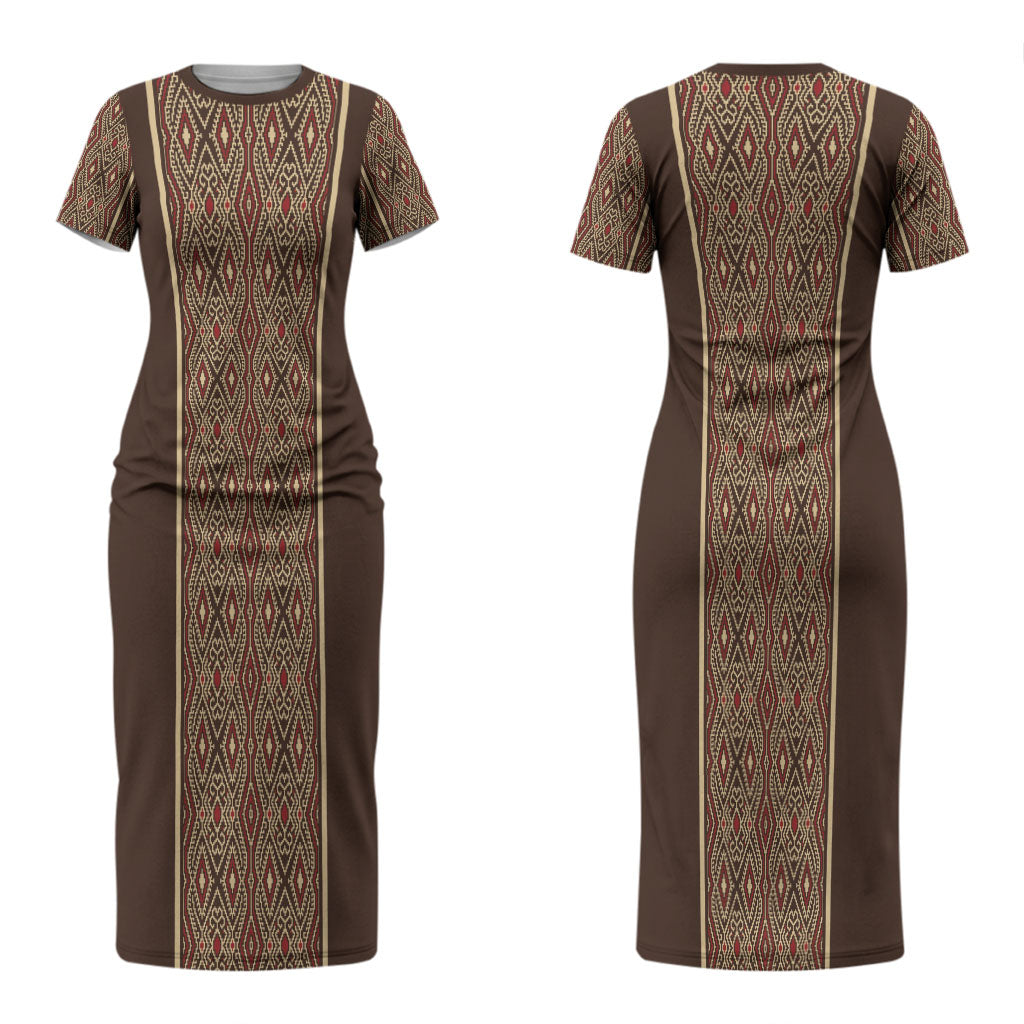 Mabuhay Philippines Festival Couples Matching Short Sleeve Bodycon Dress and Hawaiian Shirt Tnalak Modern Filipiniana Inspired