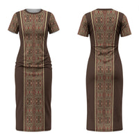 Mabuhay Philippines Festival Couples Matching Short Sleeve Bodycon Dress and Hawaiian Shirt Tnalak Modern Filipiniana Inspired