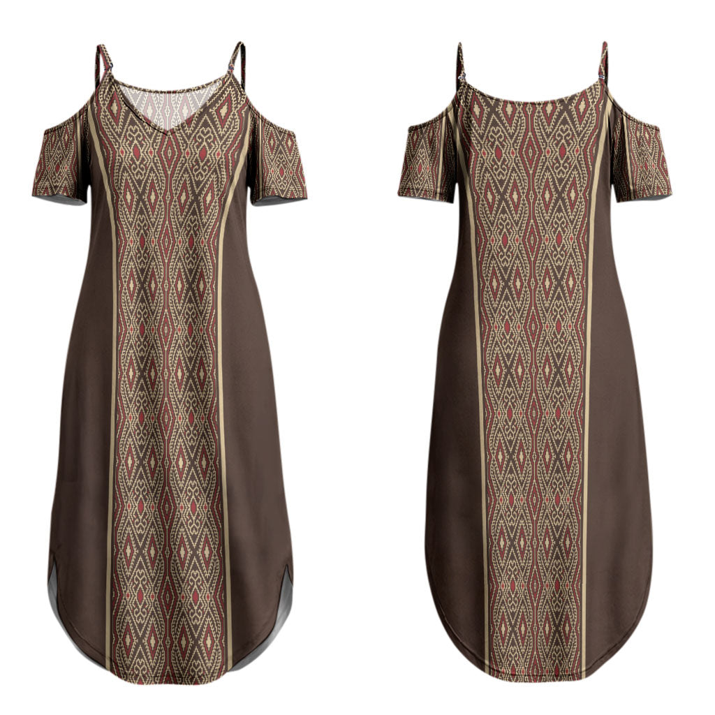 Mabuhay Philippines Festival Couples Matching Summer Maxi Dress and Hawaiian Shirt Tnalak Modern Filipiniana Inspired