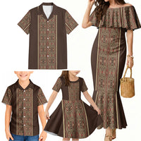 Mabuhay Philippines Festival Family Matching Mermaid Dress and Hawaiian Shirt Tnalak Modern Filipiniana Inspired