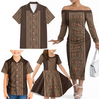 Mabuhay Philippines Festival Family Matching Off The Shoulder Long Sleeve Dress and Hawaiian Shirt Tnalak Modern Filipiniana Inspired