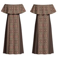 Mabuhay Philippines Festival Family Matching Off Shoulder Maxi Dress and Hawaiian Shirt Tnalak Modern Filipiniana Inspired