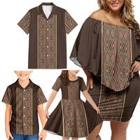 Mabuhay Philippines Festival Family Matching Off Shoulder Short Dress and Hawaiian Shirt Tnalak Modern Filipiniana Inspired